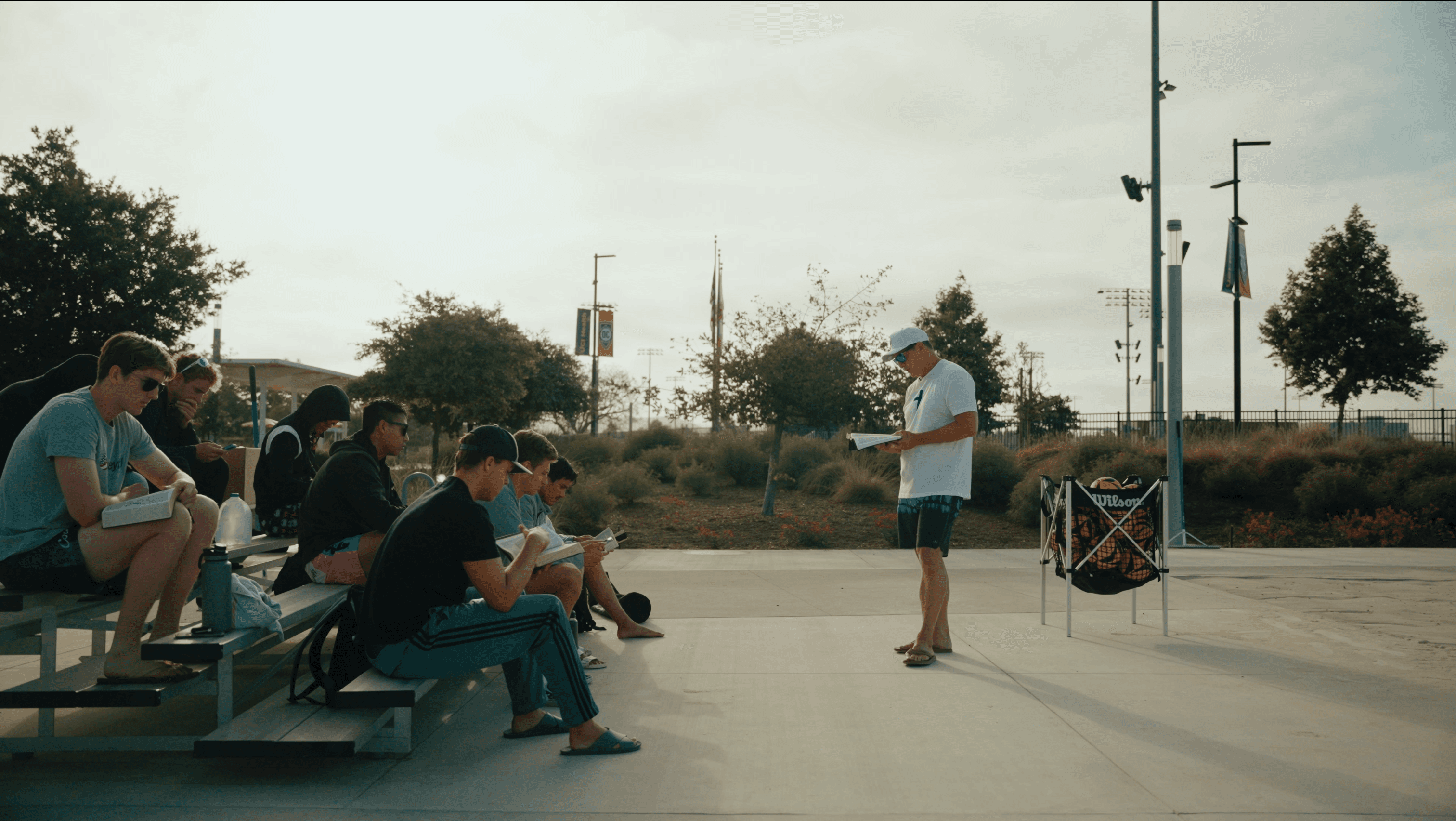 Diego leading Bible study at Great Park